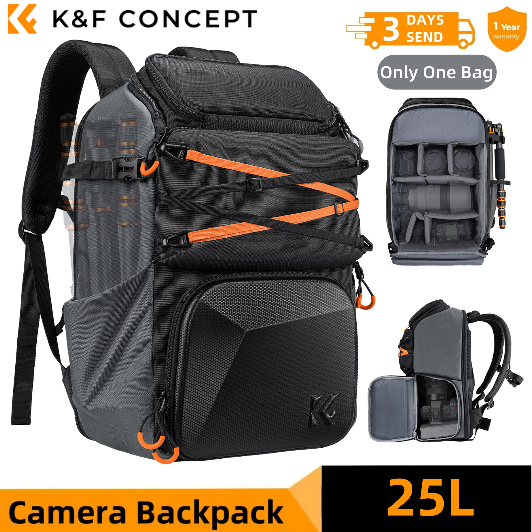 Phone Accessories For Photography - K&F CONCEPT 25L Outdoor Camera Backpack
