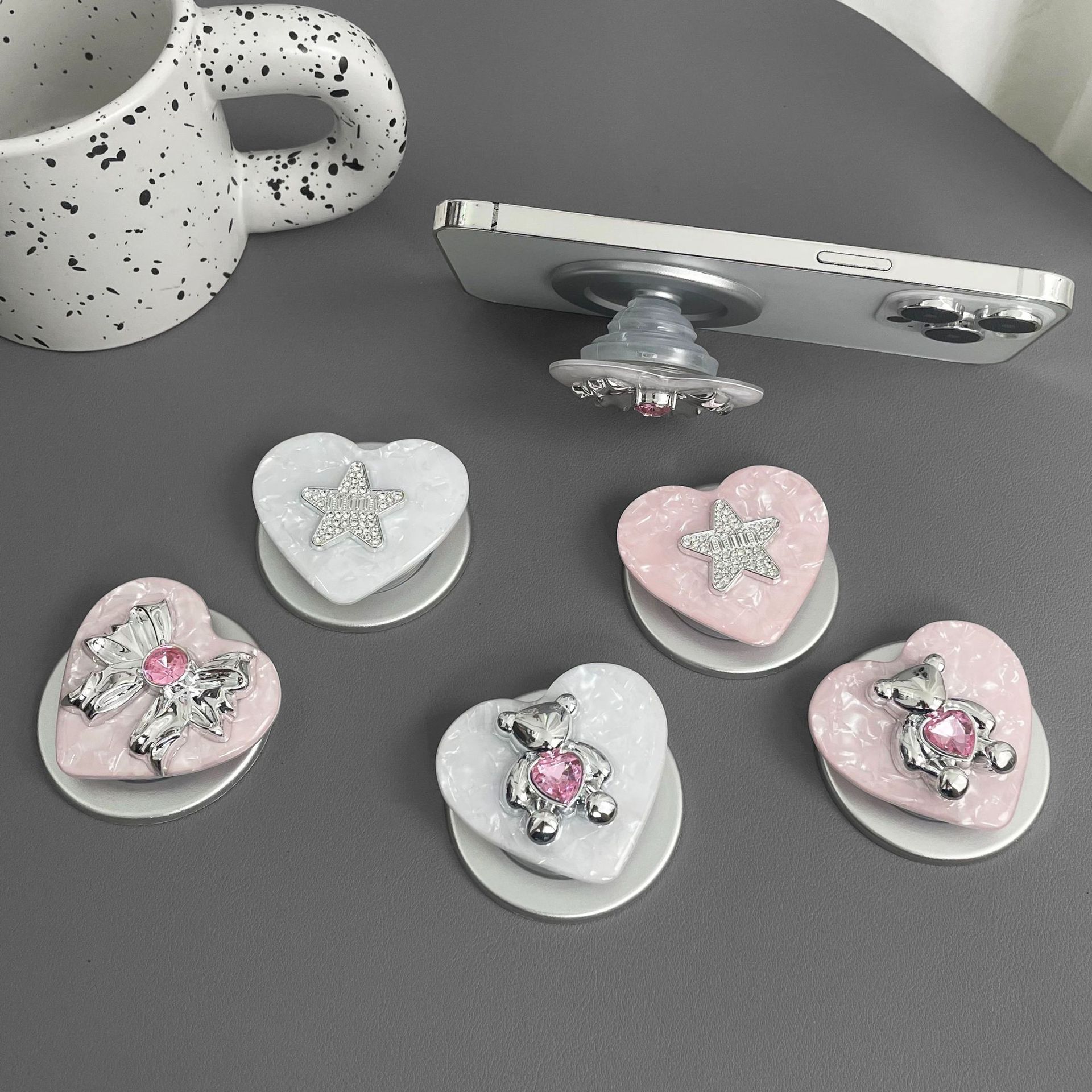 Phone Accessories Usa - Shimmer Shell Magnetic Phone Grip Stand