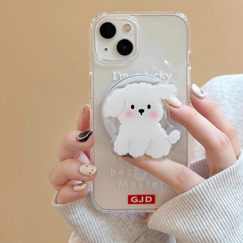 Korea Cute White Dog For Magsa - Phone Accessories Ring Holder review and price
