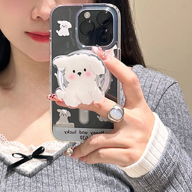 Korea Cute White Dog For Magsa - Phone Accessories Ring Holder review and price