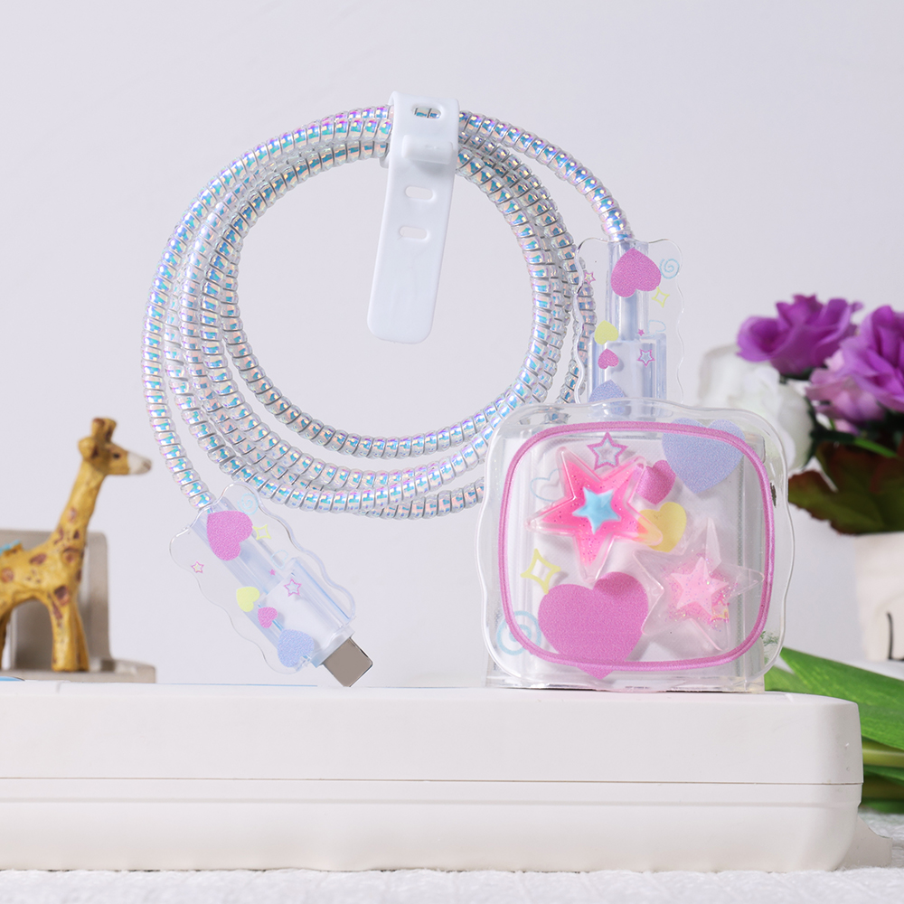Pink Star Cable Charger Protec - Phone Accessories Design review and price