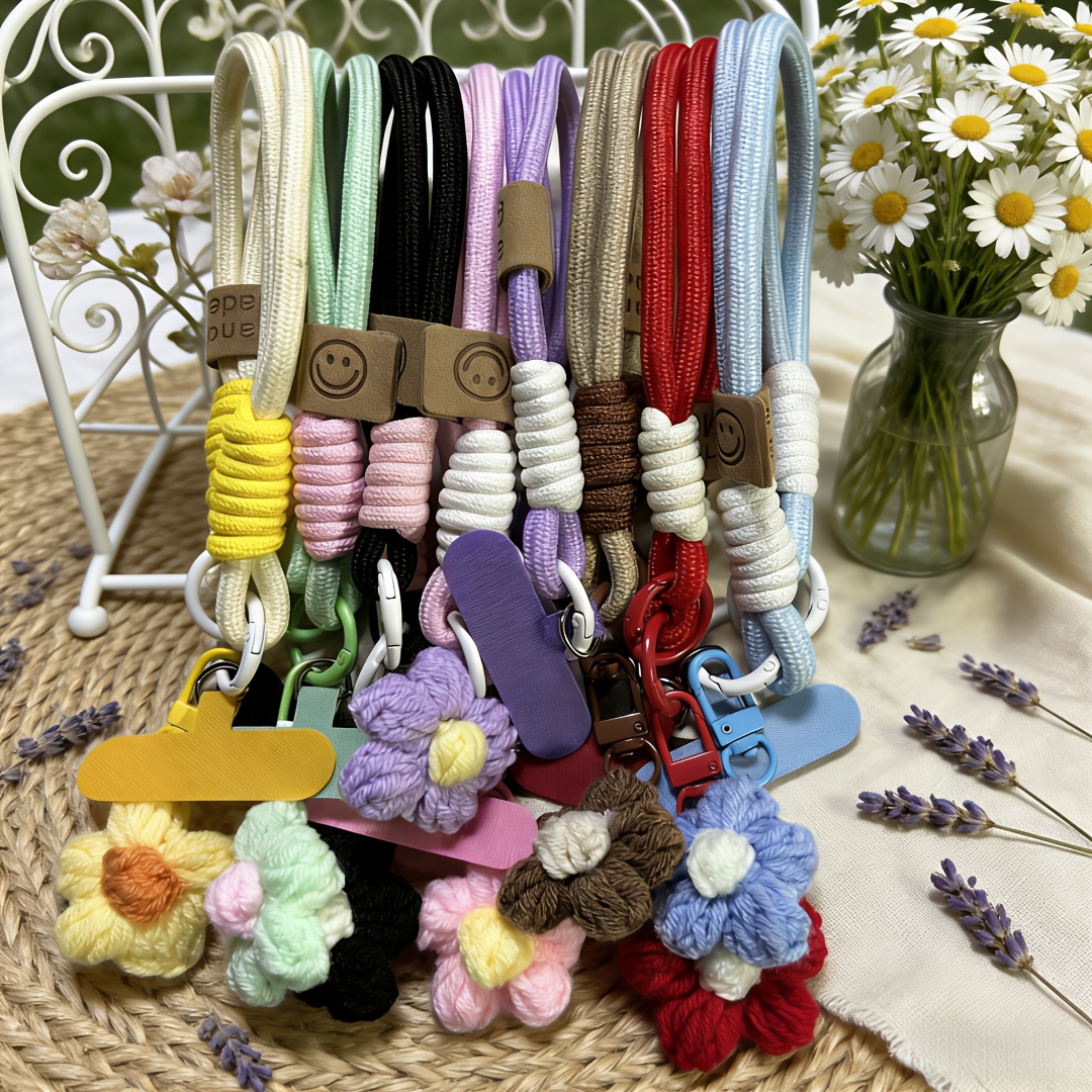 Hand Knit Flower Phone Lanyard - Phone Accessories Usa review and price