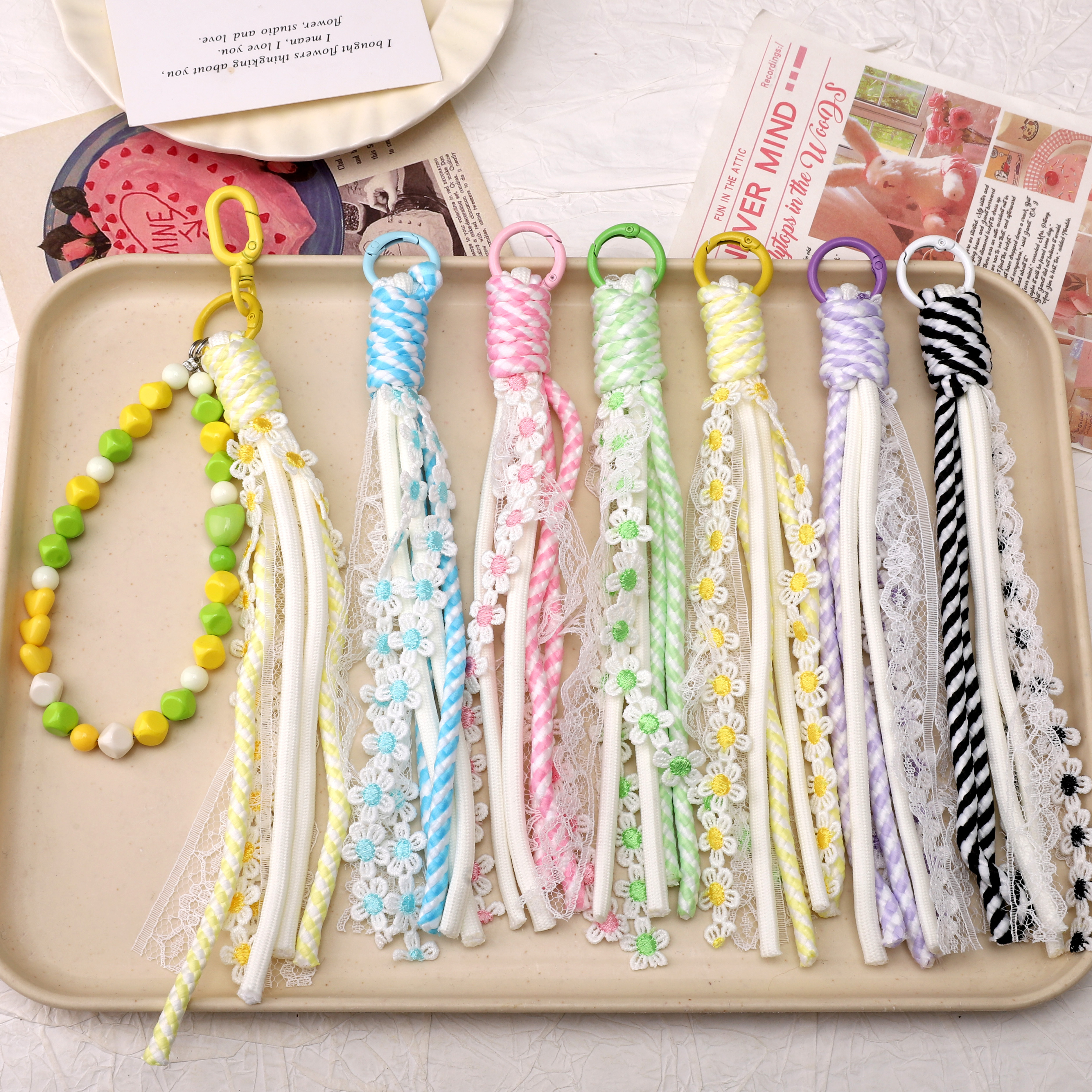 1pc Alloy Keyrings And Polyest - Phone Accessories Keychain review and price