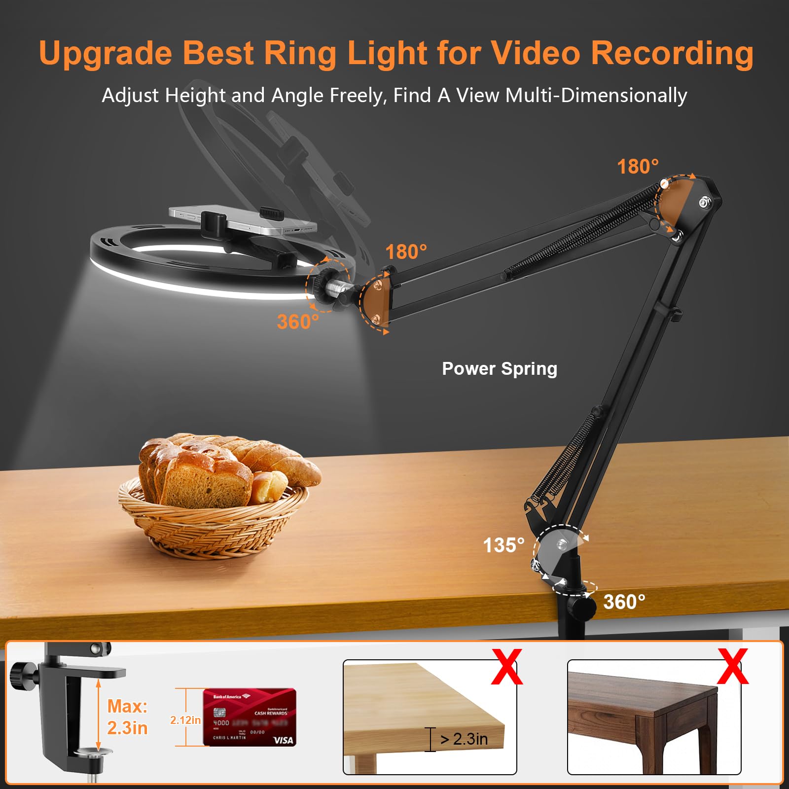 Nice Overhead Tripod With Ring - Phone Accessories For Photography review and price