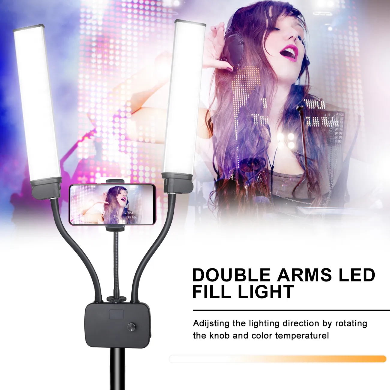 45W Double Arm Fill Ring Light - Led Strip Selfie review and price