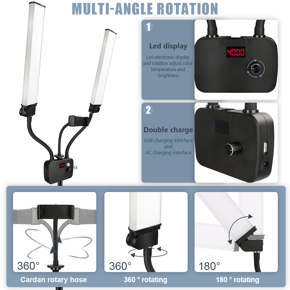 Double Arms LED Fill Photo Stu - Led Strip Selfie review and price