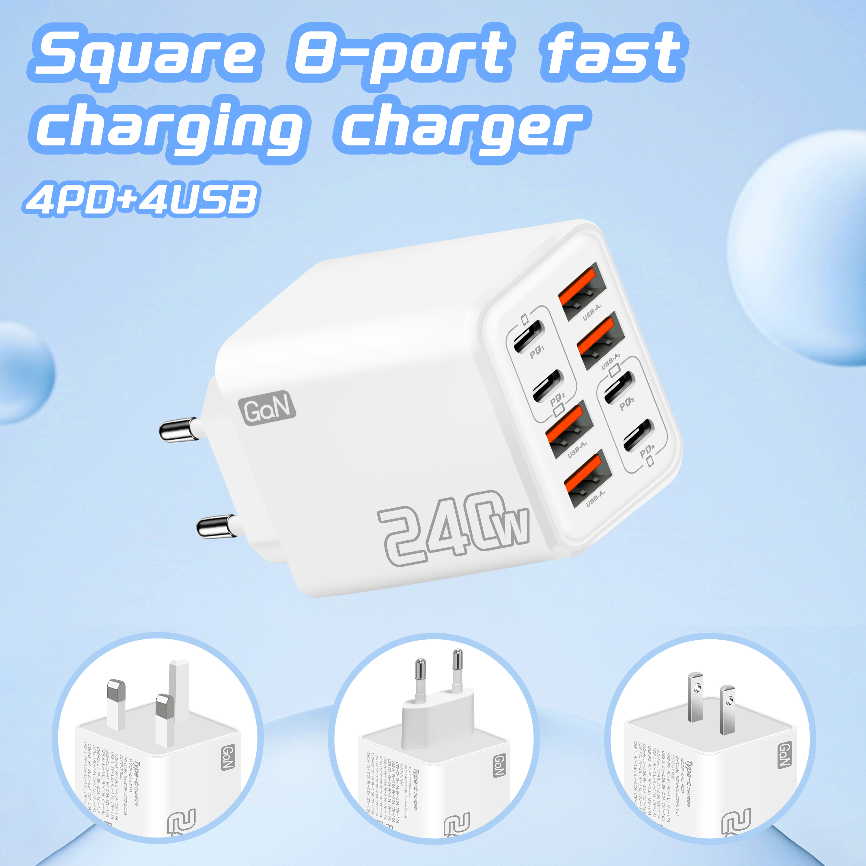 240W GaN USB C Charger 8 in 1  - Phone Accessories Supplier review and price